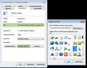 Windows7 Symbol ändern