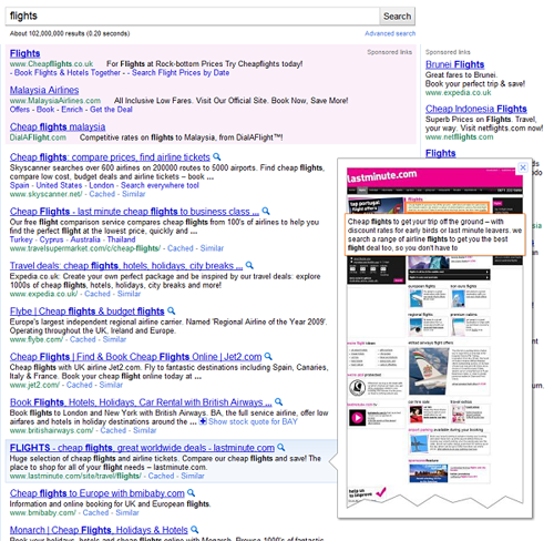 Google mit Webseitenvorschau Google mit Webseitenvorschau
