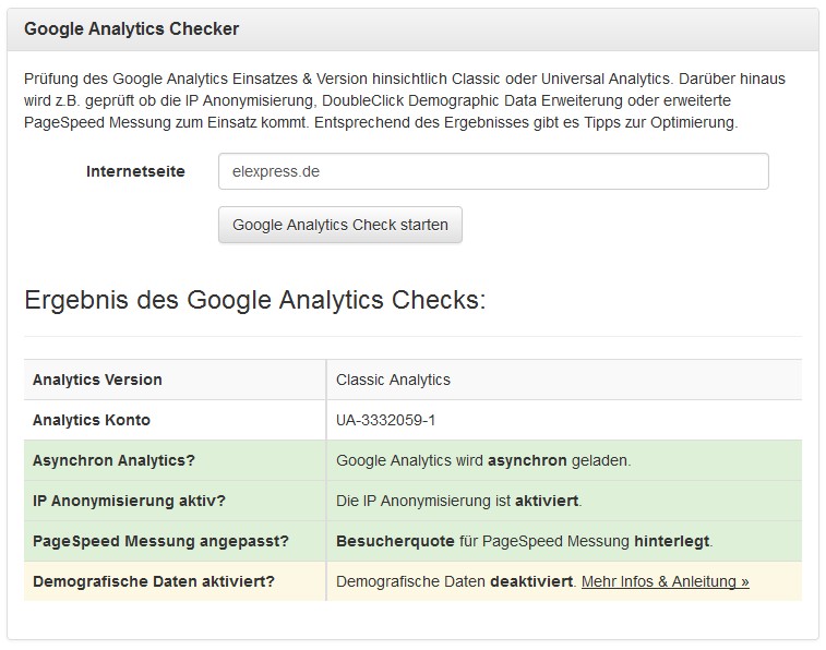 Normale Google Analytics Integration